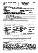 Bộ đề kiểm tra 1 tiết môn Tiếng Anh Lớp 9 - Năm học 2019-2020 - Trường THCS Hoài Tân